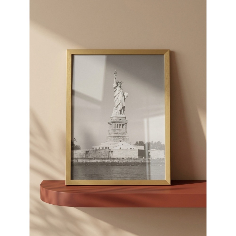 EnjoyBasics Gold Picture Frame Set 12x16 Two Pack Plastic Wall Mount Decor NEW